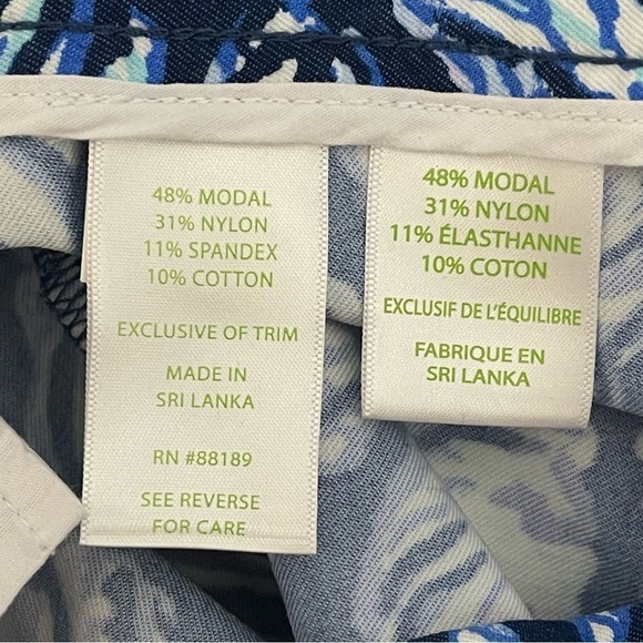 Lilly Pulitzer Skinny Pant Size 0 Keliani Stretch Conch Sea Shell Print Beach - Picture 10 of 10